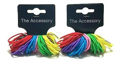 120 Colourful Girls Kids School Small 4cm Elastic Thin Hair Bands Tie Bobbles • £2.40