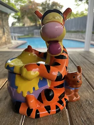 Disney's Winnie The Pooh Tigger And Piglet Cookie Jar With Small Chip • $35