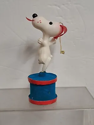 Vintage Happy 5.5  Snoopy Red Spots Plastic Ornament • $19.92