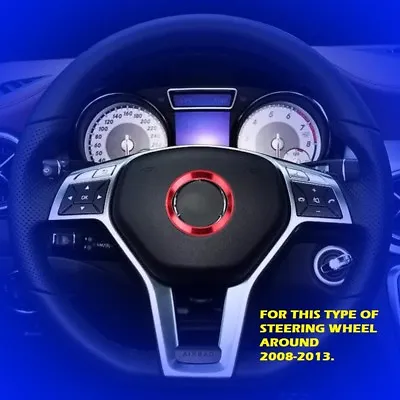 Red Aluminum Alloy Steering Wheel Emblem Ring Trim Fits W204 W212 W166 GLK • $16.50