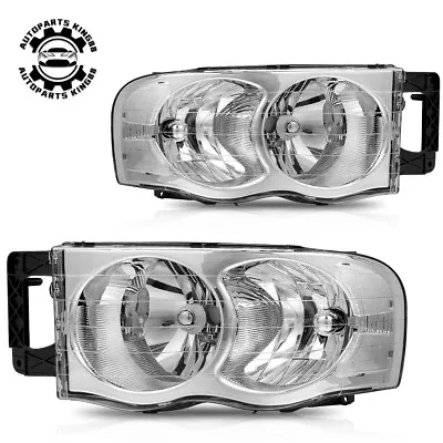 Chrome Housing Clear Corner Headlight For 02-05 Dodge Ram 1500 2500 3500 Lamps • $60.99