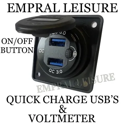 12v 24v Berker USB Socket Charger Voltmeter Display Campervan Motorhome Caravan • £18.99