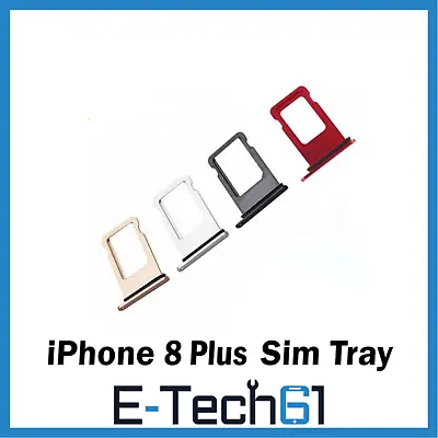 IPhone 8 Plus Sim Tray Replacement Jet Black Silver Gold Rose Gold Red-Uk Stock • £1.99