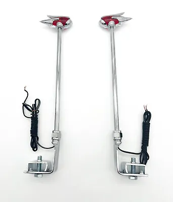 Pair Vintage Style Red Lighted Fender Guides For Cars / Trucks • $69.99