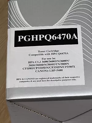 Compatible Q6470A / 501A Black Toner For HP LaserJet 3600 & 3800 Series - Sealed • $23