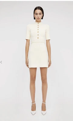$440 • Buy Scanlan Theodore Crepe Knit Dress Creme M Medium NEW With Tags And Original Box