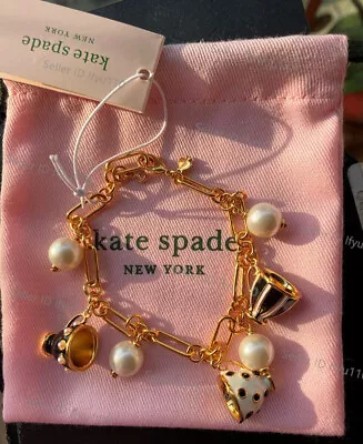 NWT Kate Ks Spade Tea Time Teacup Bracelet Charm  Alice In Wonderland • $28.99