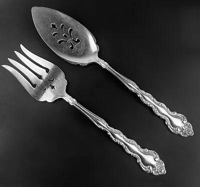 Pie / Cake Server + Meat Fork Oneida Community Modern Baroque 1969 Silverplate • $24.99