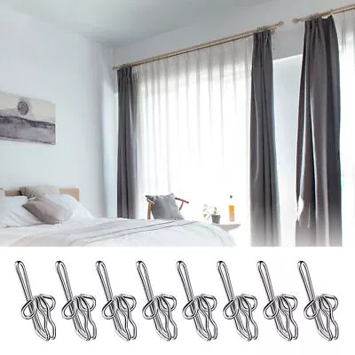 Silver Curtain Hooks New Solid Metal Steel Header Tape Pencil Pleat Rails Uk • £0.99