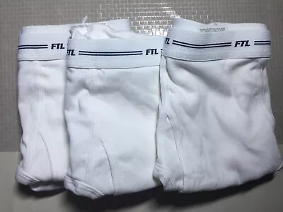 (3) Vintage New FRUIT OF THE LOOM Men's Long-Fly Full Rise White Briefs XL 40 42 • $28