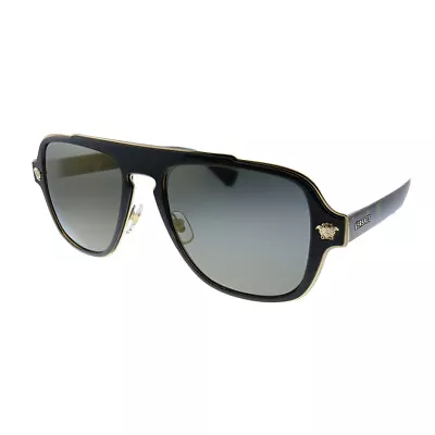New Versace VE 2199 12524T Havana Plastic Square Sunglasses Grey Mirror Lens • $149.43