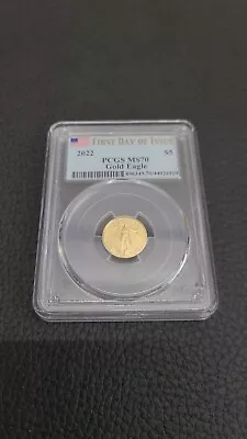 2022 1/10 Oz $5 American Gold Eagle Pcgs Ms70 First Day Of Issue • $243.50