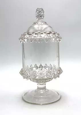 Vintage Clear Pedestal Glass Covered Candy Dish With Lid • $32.95