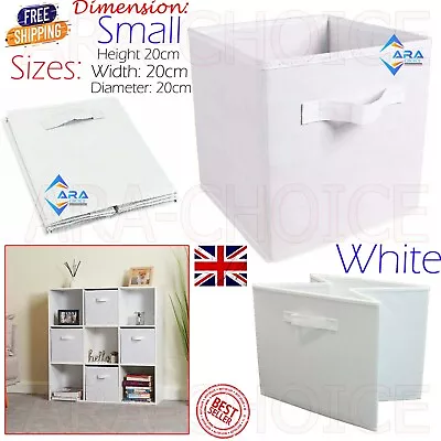 Collapsible Foldable Storage Box Fabric Drawer Canvas Organizer Basket S/M White • £4.45