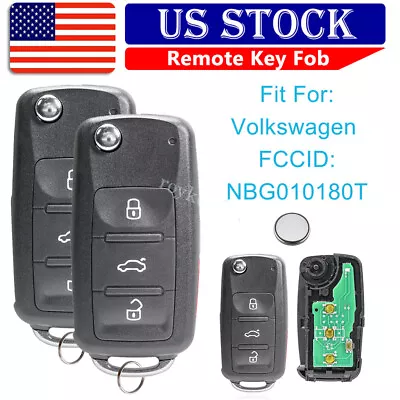 $21.99 • Buy 2 For 2011-2018 VW Volkswagen Tiguan Touareg Jetta Remote Car Key Fob NBG010180T