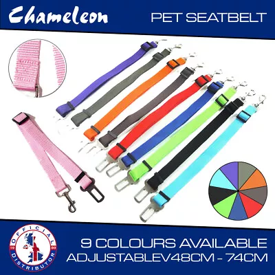 Dog Car Seat Belt Adaptor Travel Safety Harness Restraint Pet Adjustable 48-74cm • £2.65