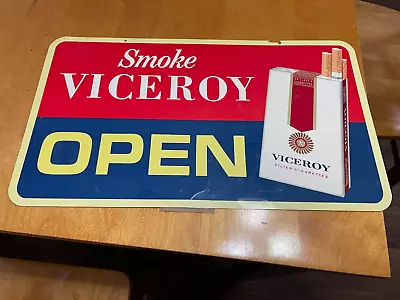 Vintage VICEROY Cigarettes Plastic Store Open / Closed Sign • $10