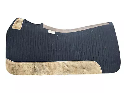 5 Star All Around 30 X 30 3/4  Black Saddle Pad With Brindle Cowhide • $324.45