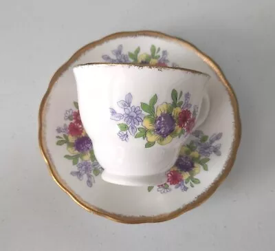 Vintage Royal Malvern Tea Cup And Saucer - Flowers- Bone China • $10