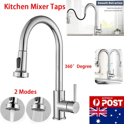 Kitchen Tap Mixer Pull Out Basin Taps Faucet 360°Swivel Spout Sink Chrome Brass • $54.99