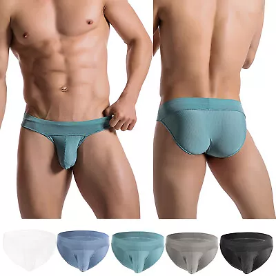 Men's Briefs Underwear Shorts Underpants Bulge Pouch Sexy Breathable Panties • £5.94