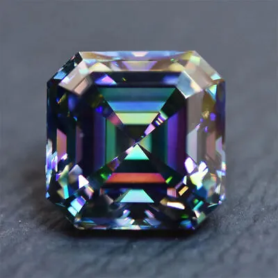 Moissanite Stone Rainbow Green Asscher Cut Test Pass Diamond With GRA • £30.36