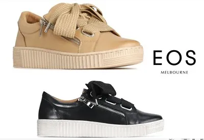 Eos Footwear Jovi Leather Comfort Dress Sneakers With Zip And Wide Lace EOS Jovi • $189.90