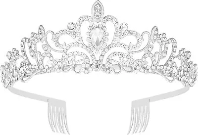 New Wedding Tiara Princess Queen Headband Crystal Crown... • £9.90