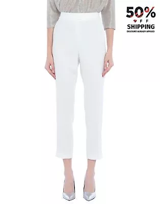 RRP€250 MAX MARA Crepe Cropped Trousers IT38 US2 UK6 XS White High Waist • $33.66