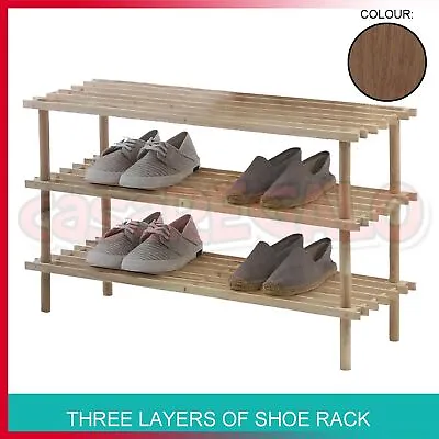 $19.95 • Buy 2 3 4 Tiers Layers Bamboo Shoe Rack Storage Organizer Wooden Shelf Stand Shelves