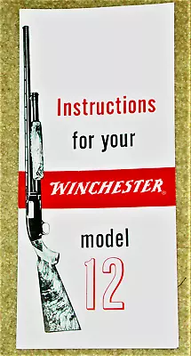 ORIGINAL NOS Vintage WINCHESTER Model 12 Pump Owners Instruction Manual Pre 1964 • $14.95