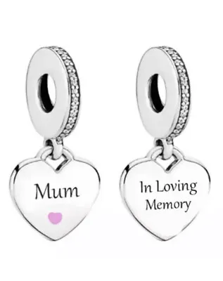 Mum Memorial Charm In Loving Memory Genuine 💜 925 Sterling Silver Gift • £17