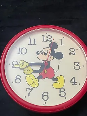 Vintage Walt Disney Mickey Mouse Lorus Quartz 10   Wall Clock Japan Tested • $26.75
