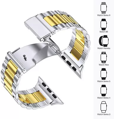 $18.59 • Buy Stainless Steel Band Strap For Apple Watch Series 7 41/45mm 6 5 40/44mm 38/42mm