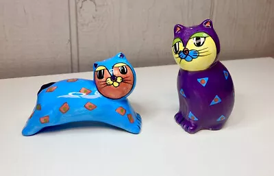 MILSON AND LOUIS Hand Painted Ceramic Cat Salt And Pepper Shakers • $16