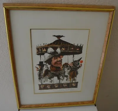 £204.64 • Buy GARY HINTE~NUMBERED AND AUTOGRAPHED SERIGRAPH~COWBOY CAROUSEL~COA~10/200~16 X20 