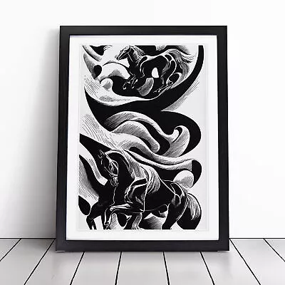 Monochrome Horse No.2 Wall Art Print Framed Canvas Picture Poster Decor • £29.95