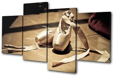 Performing Ballet Pumps MULTI CANVAS WALL ART Picture Print VA • £59.99