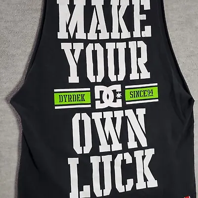 DC Shoes Men T-Shirt Medium Black Rob Dyrdek Tank Top Make Your Own Luck Logo • $36.88