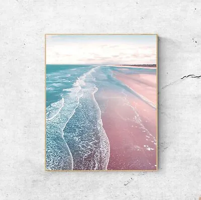 Pink Blush Beach Ocean Wall Art Prints • $76.05