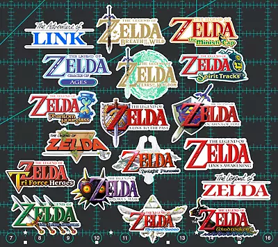 18 Zelda Game Logo Sticker Pack - White Clear Or Holographic - BOTW TOTK Link • $10.95