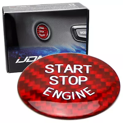 Red Real Carbon Fiber Engine Start/Stop Push Button Cover For Toyota Supra A90 • $17.99