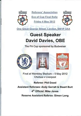 FA Cup Final 2012 - Chelsea V Liverpool - Eve Of Final Rally Programme UNSIGNED • £12.50