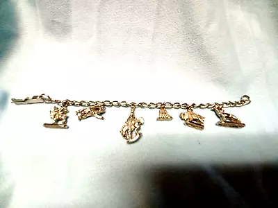 CHARM BRACELET Western HORSE Bear Devil's TOWER Rodeo Deer MOOSE Elk 6 1/2  - 7  • $15