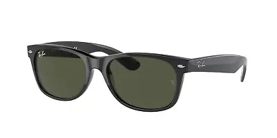 Ray-Ban New Wayfarer Classic Gloss Black / Green 58 Mm Sunglasses RB2132 901 58 • $104.99