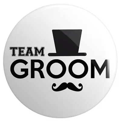 £0.99 • Buy Team Groom BUTTON PIN BADGE 25mm 1 INCH Stag Do Wedding Top Hat Moustache