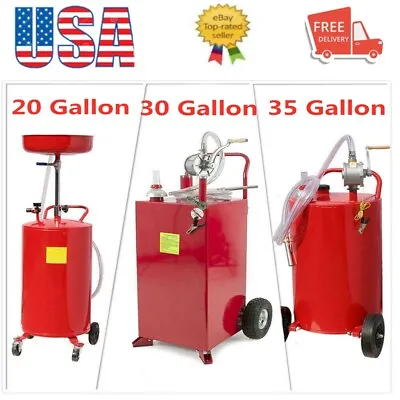 $407.98 • Buy Durable 20/30/35 Gallon Gas Caddy/Oil Drain Tank Automotive Fuel Transfer Pump