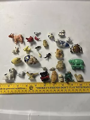 VINTAGE LOT OF 30 MINIATURE ANIMALS  Ducks Birds Dog Mice • $11.50