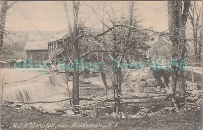 Middletown NY - OLD MILL & WATERFALL - Postcard Orange County • $10