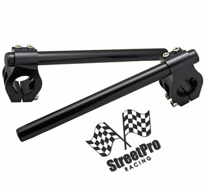 Motorcycle Clip On Handlebars Bars 37mm Anodized Black • $49.95